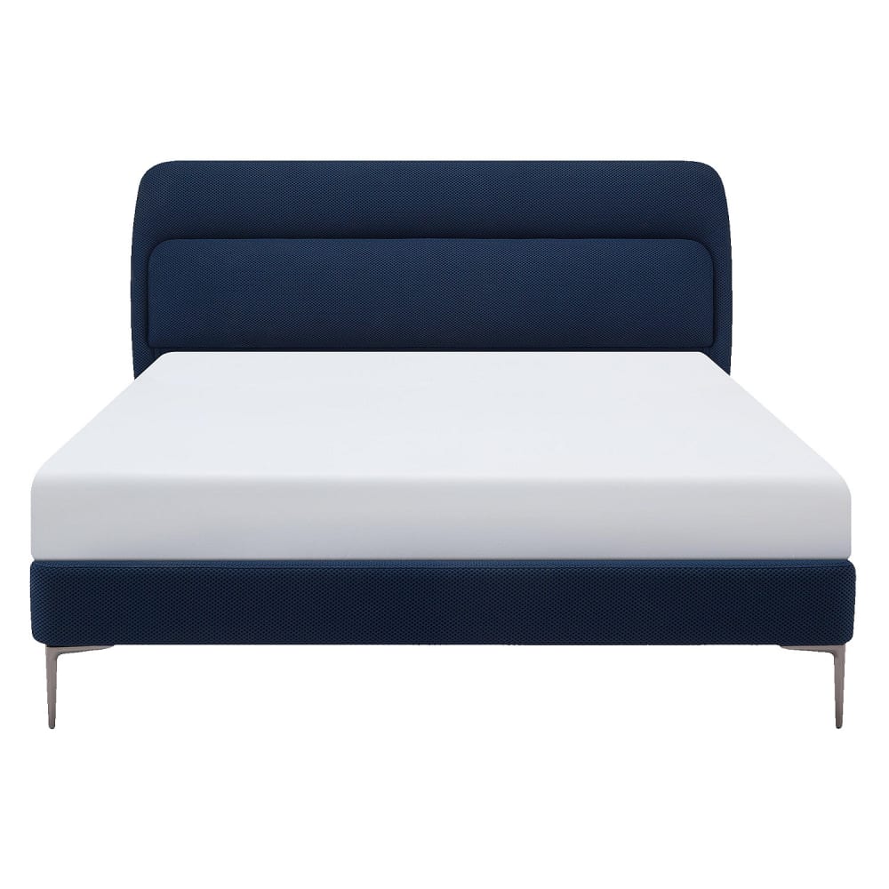 Lit 160 x 200 cm en tissu 3d - bleu marine Lit 160 x 200 cm en tissu 3d - bleu marine