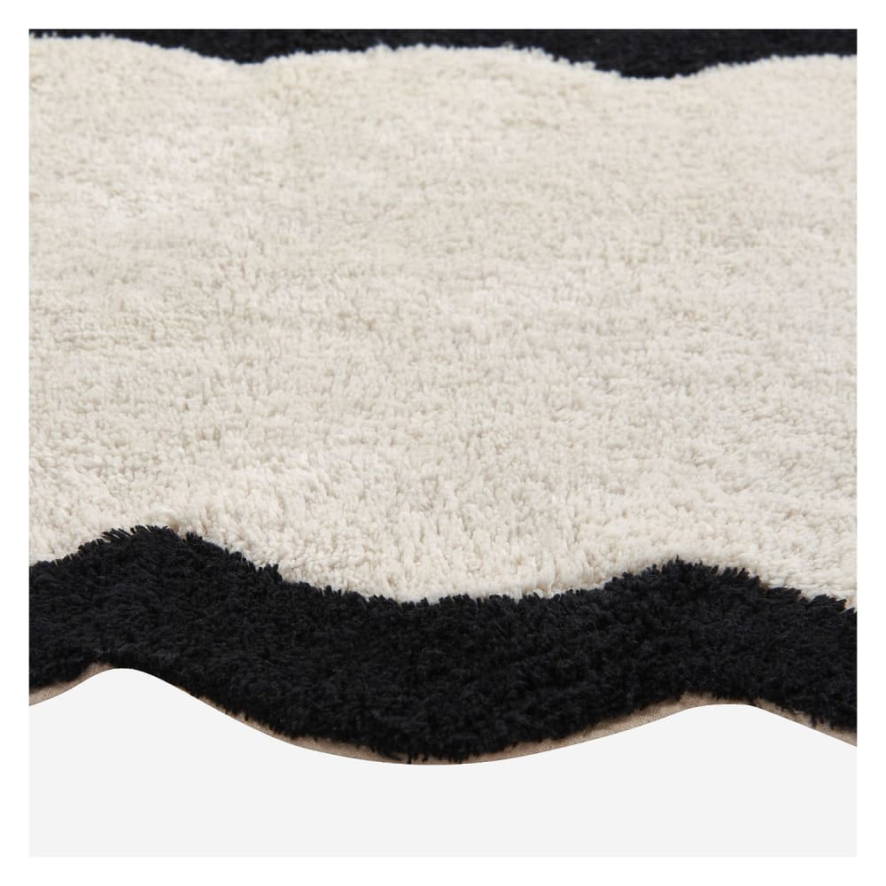 Tapis de bain festonné en coton naturel - 1200 g/m² - 50 x 80 cm - — vue 4