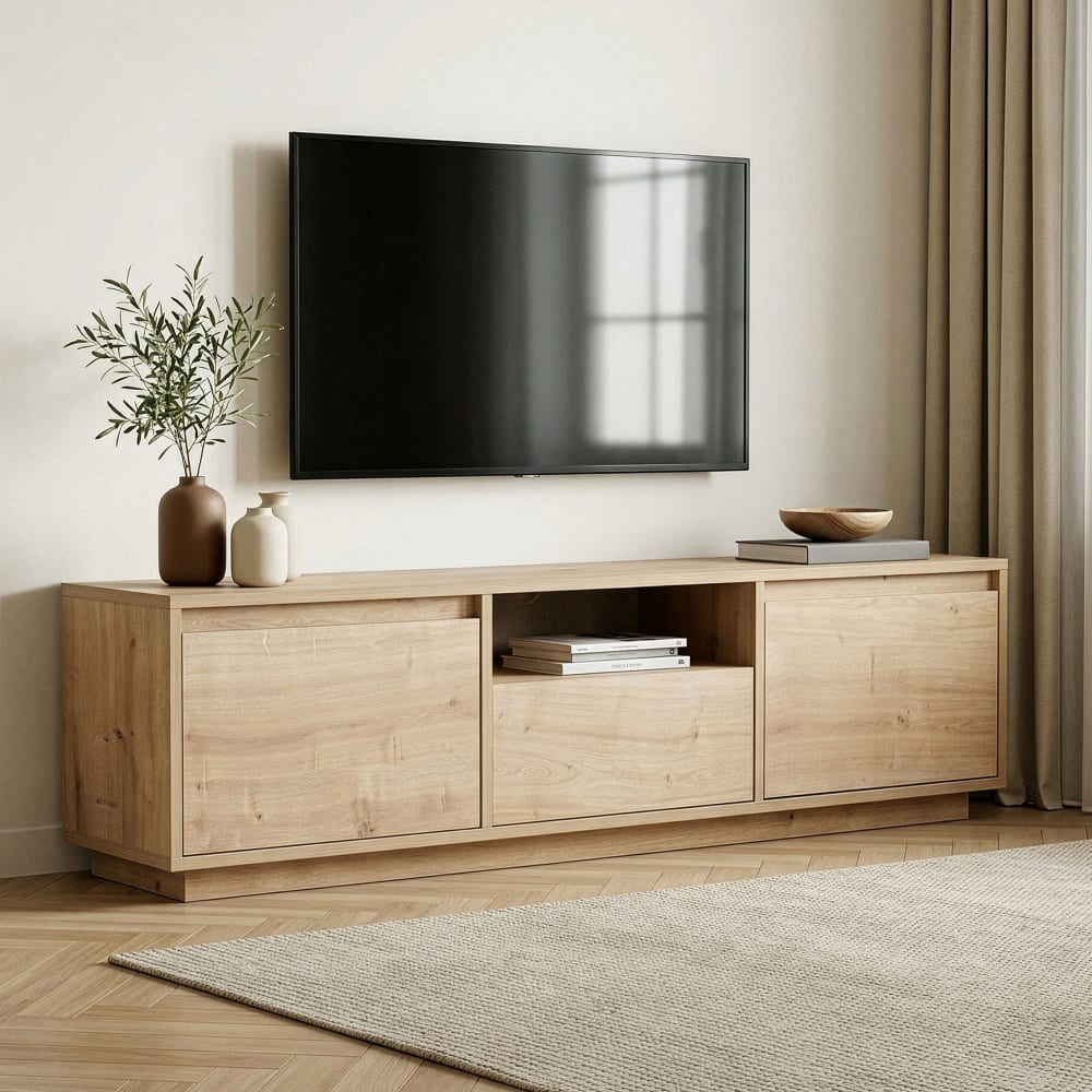 Dmora Tv-Schrank aus edlem Holz in Eichenbraun - Holz