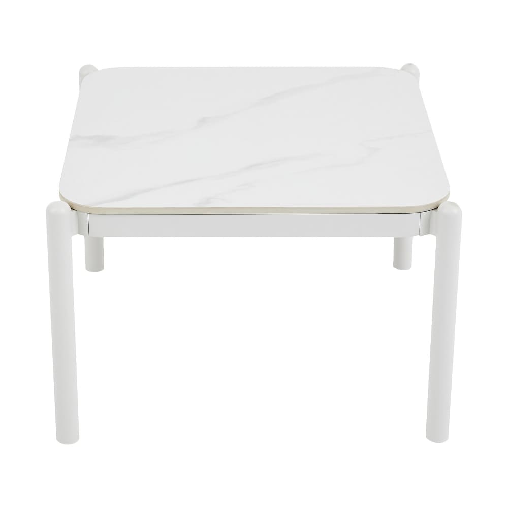 Table basse de jardin céramique, métal - aluminium blanc cassé Table basse de jardin céramique, métal - aluminium blanc cassé