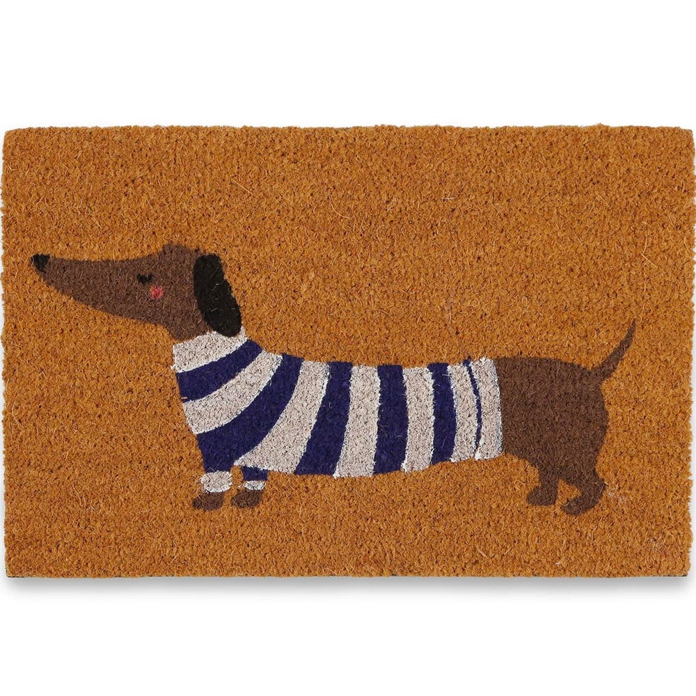 Paillasson coco chien pull rayé 60x40x2cm