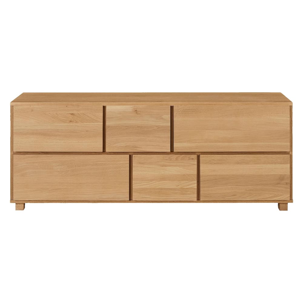 Commode 6 tiroirs en chêne - naturel Commode 6 tiroirs en chêne - naturel