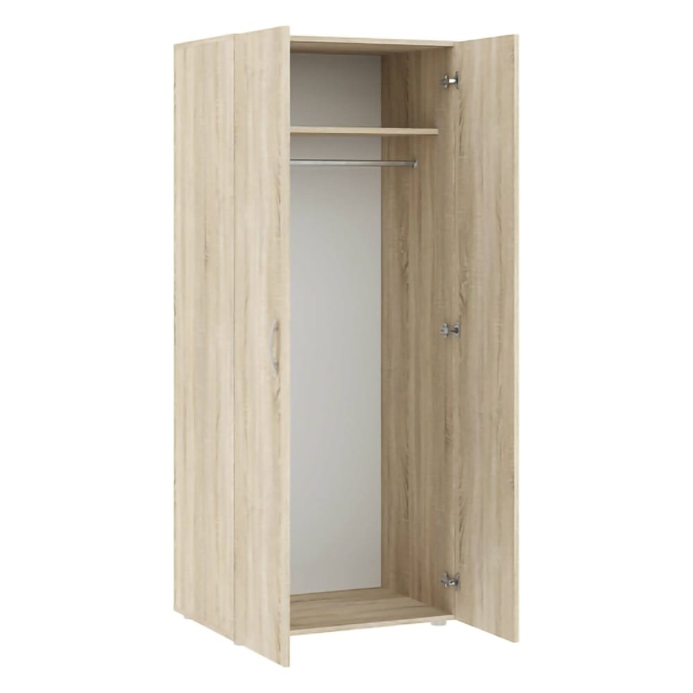 Armoire 2 portes en bois marron chêne 74x52x179h cm Armoire 2 portes en bois marron chêne 74x52x179h cm