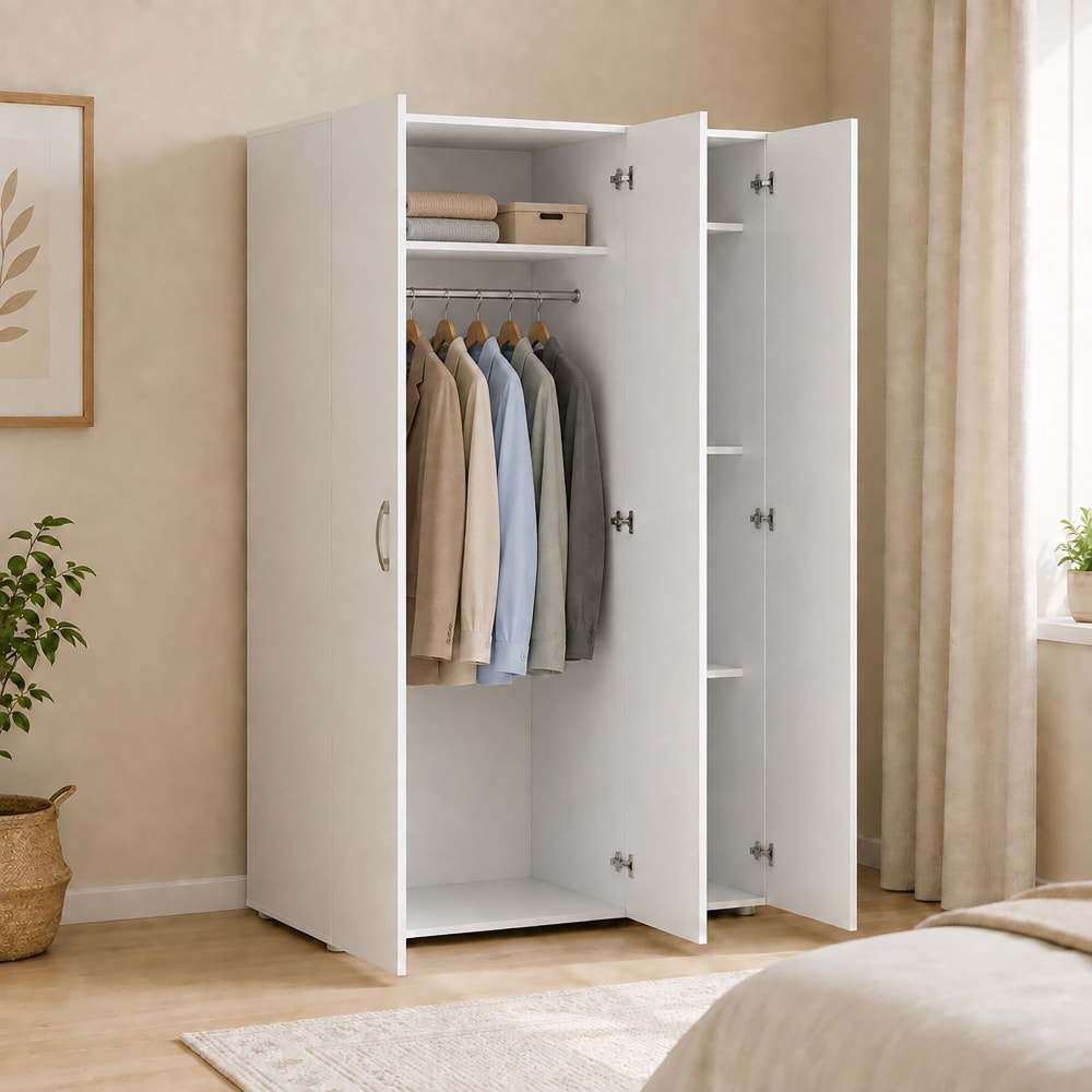 Schrank 3 Türen Holz Weiß 111x52 cm - Maisons Du Monde