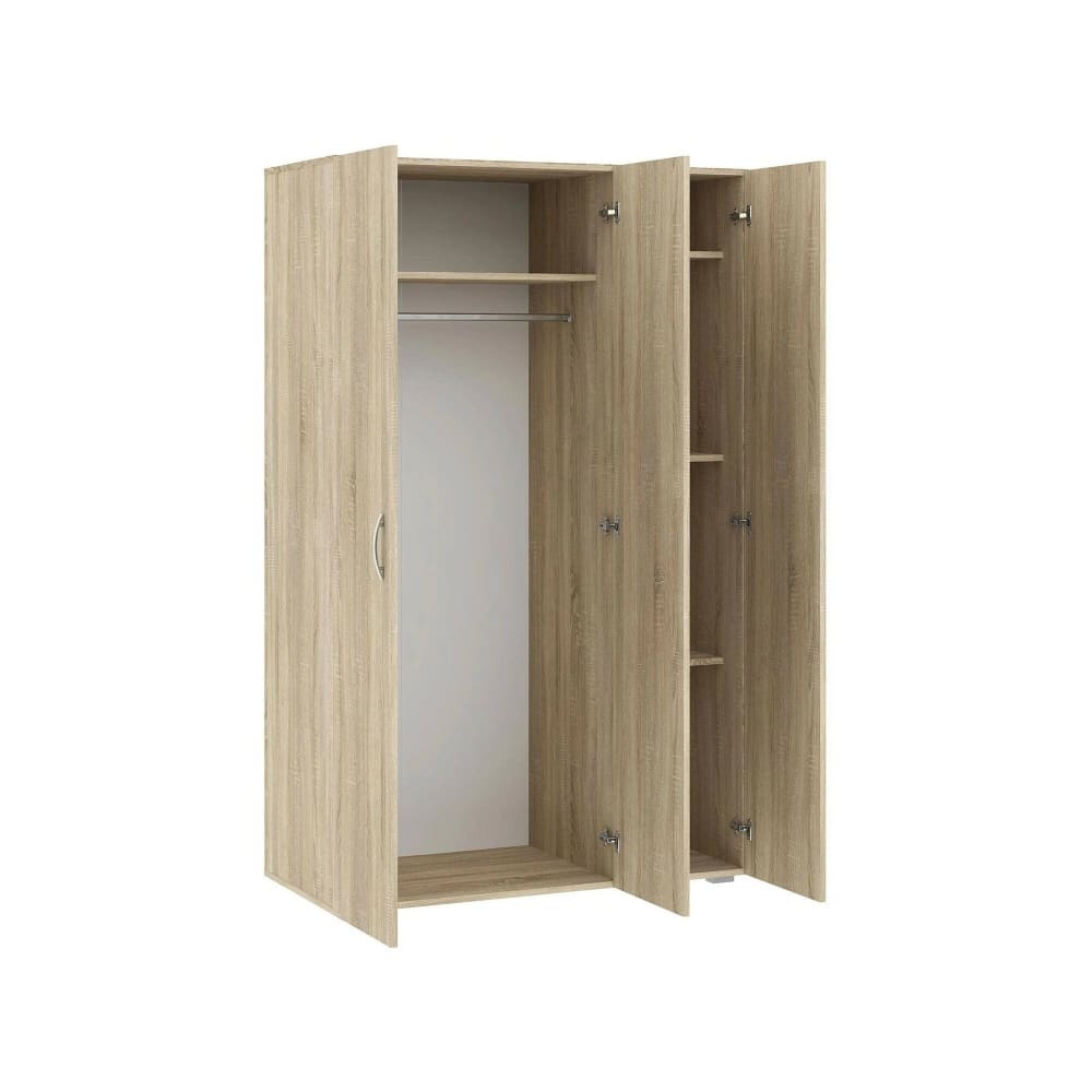 Dmora Schrank 3 Türen, Holz, braun Eiche - Holz