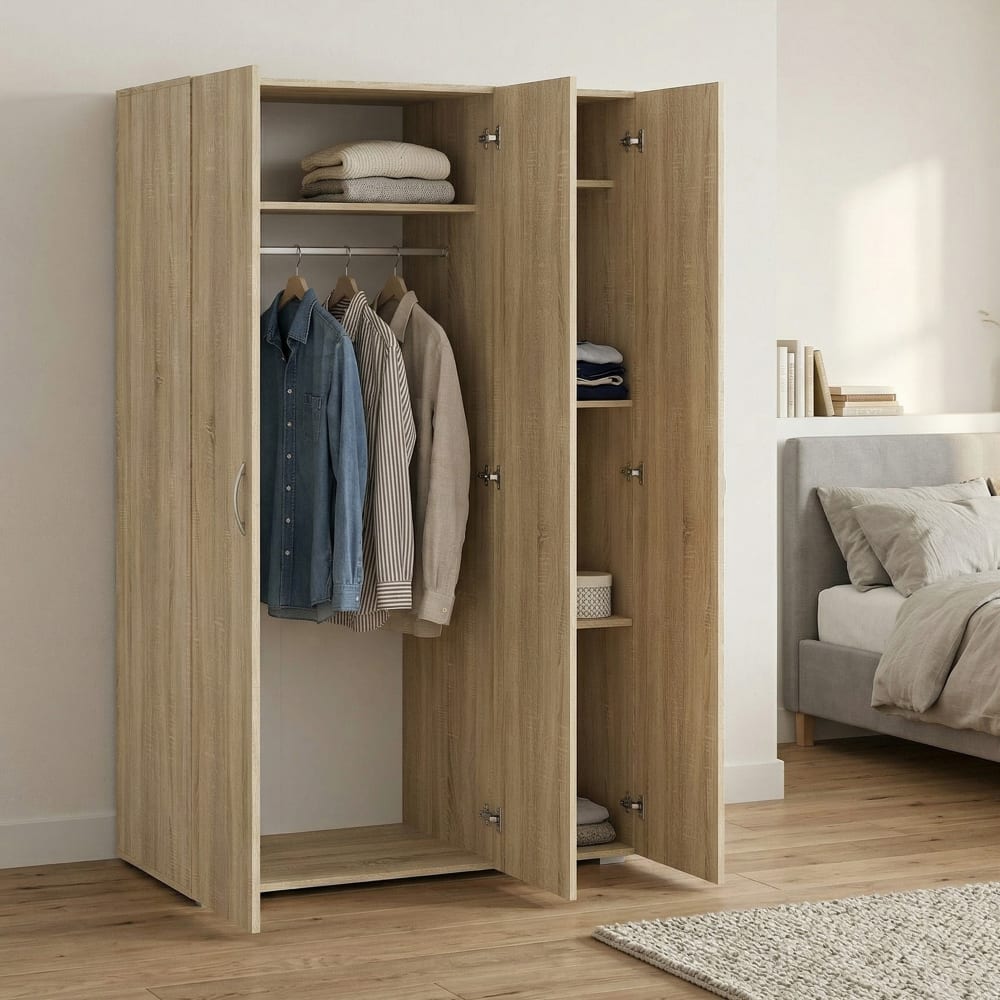 Schrank 3 Türen, Holz, braun Eiche - Maisons Du Monde