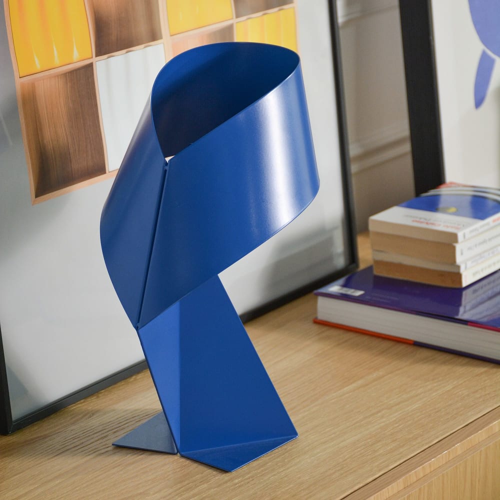 Lampe de table en métal - 35 cm - bleu pacifique — vue 3