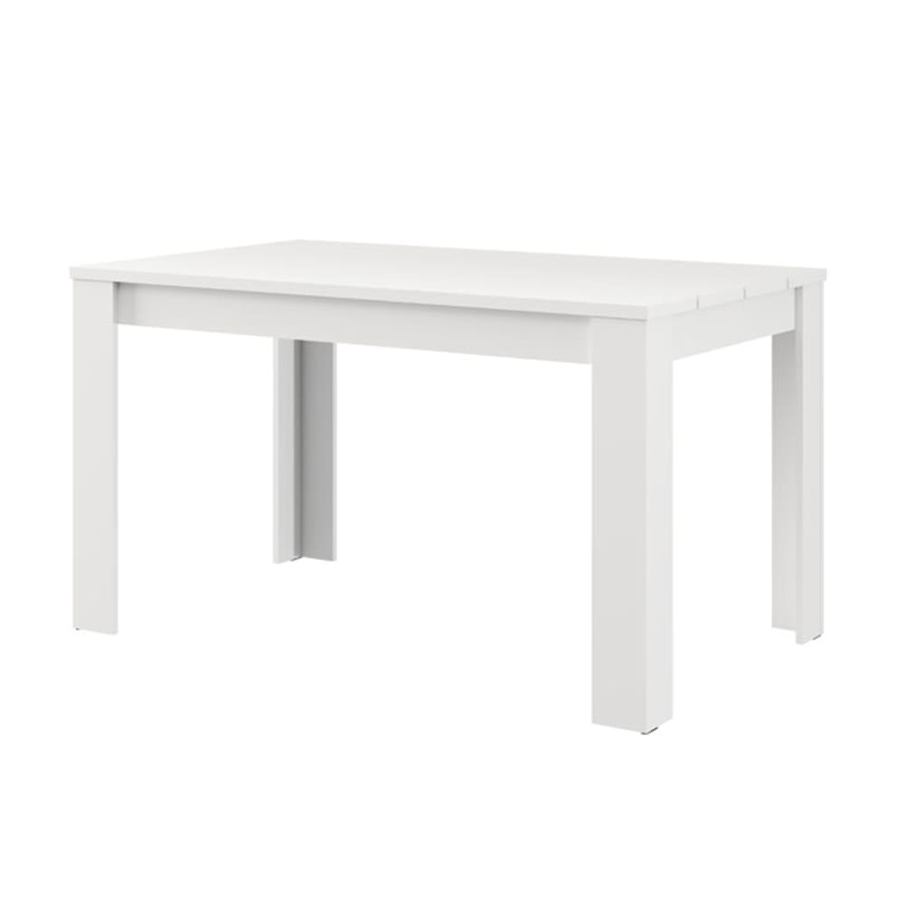 Table fixe bois blanc mat 135x80x76h cm Table fixe bois blanc mat 135x80x76h cm