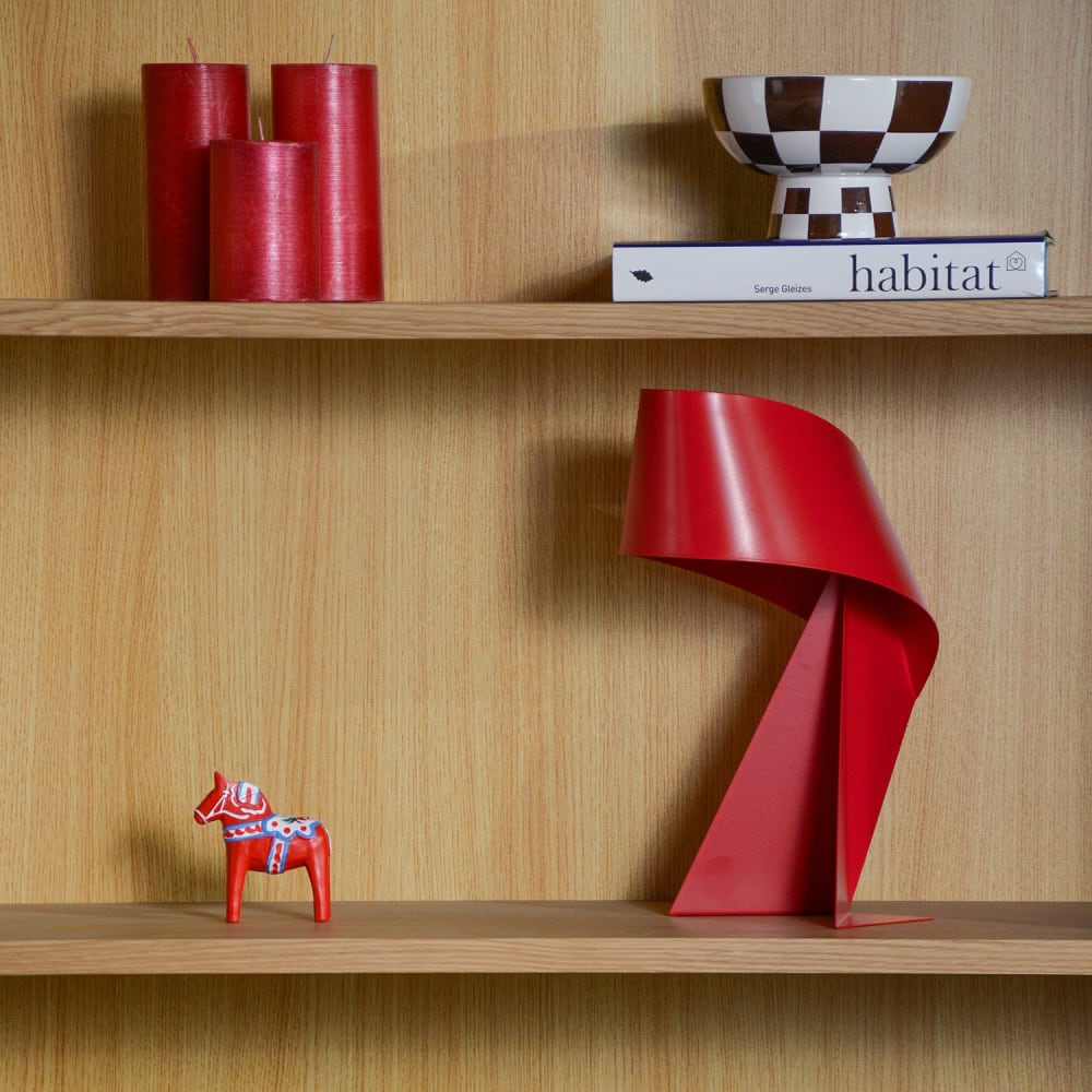Lampe de table en métal - 35 cm - rouge cerise — vue 4