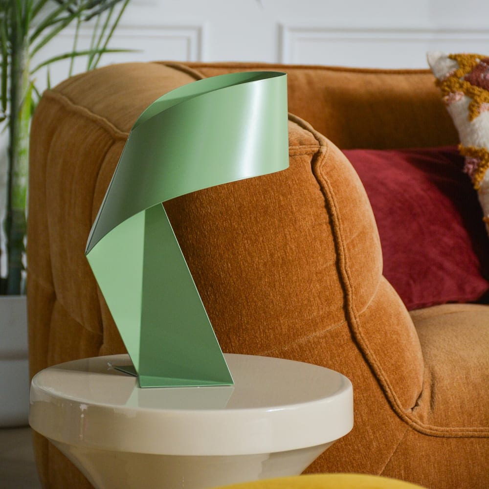 Lampe de table en métal - 35 cm - vert sauge — vue 3