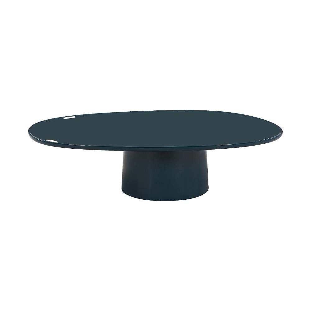 Table basse organique laquage haute brillance - bleu canard Table basse organique laquage haute brillance - bleu canard