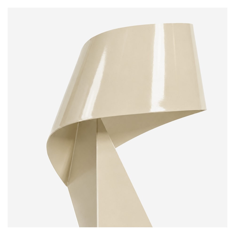 Lampe de table en métal - 50 cm - beige laqué — vue 4