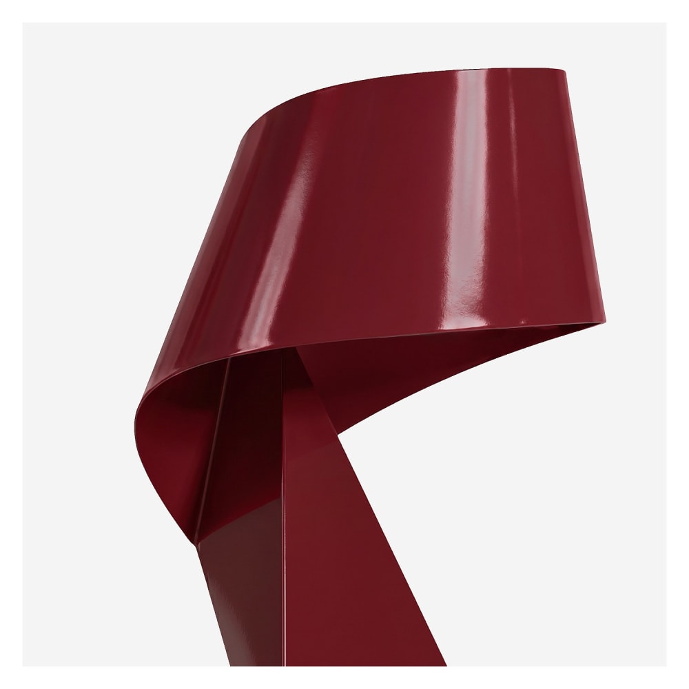 Lampe de table en métal - 35 cm - bordeaux laqué- design by claire — vue 4
