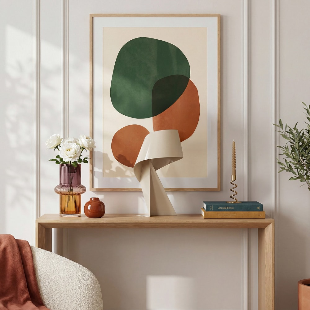 Lampe de table en métal - 35 cm - beige laqué — vue 3