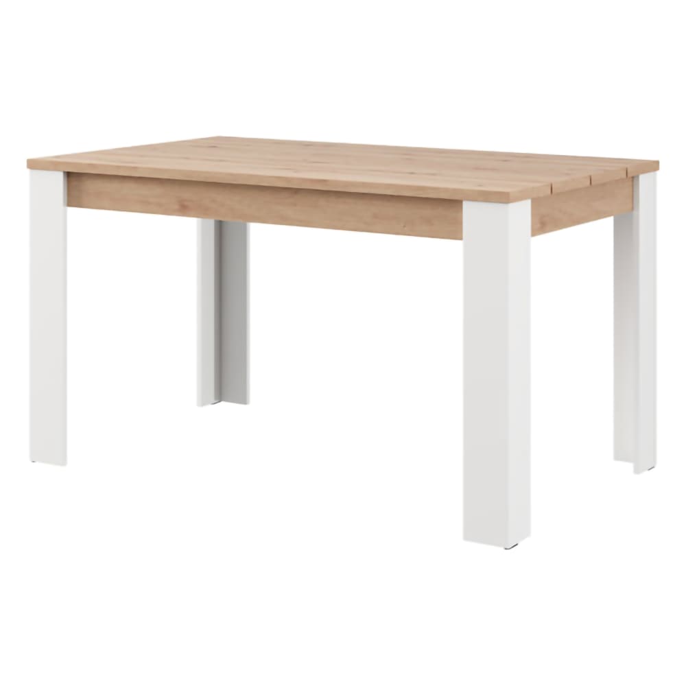 Table fixe en bois marron chêne nœuds Table fixe en bois marron chêne nœuds