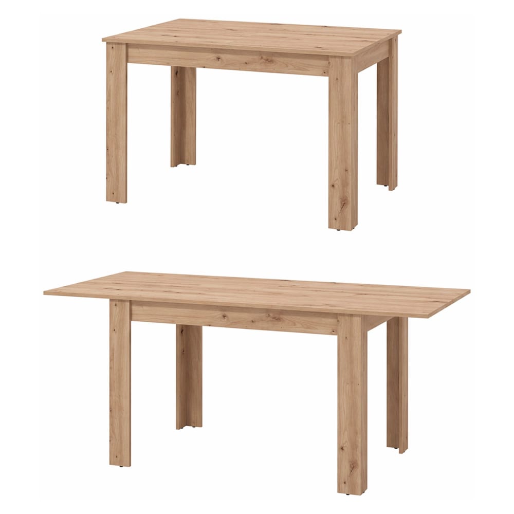 Table extensible bois chêne marron nœuds Table extensible bois chêne marron nœuds