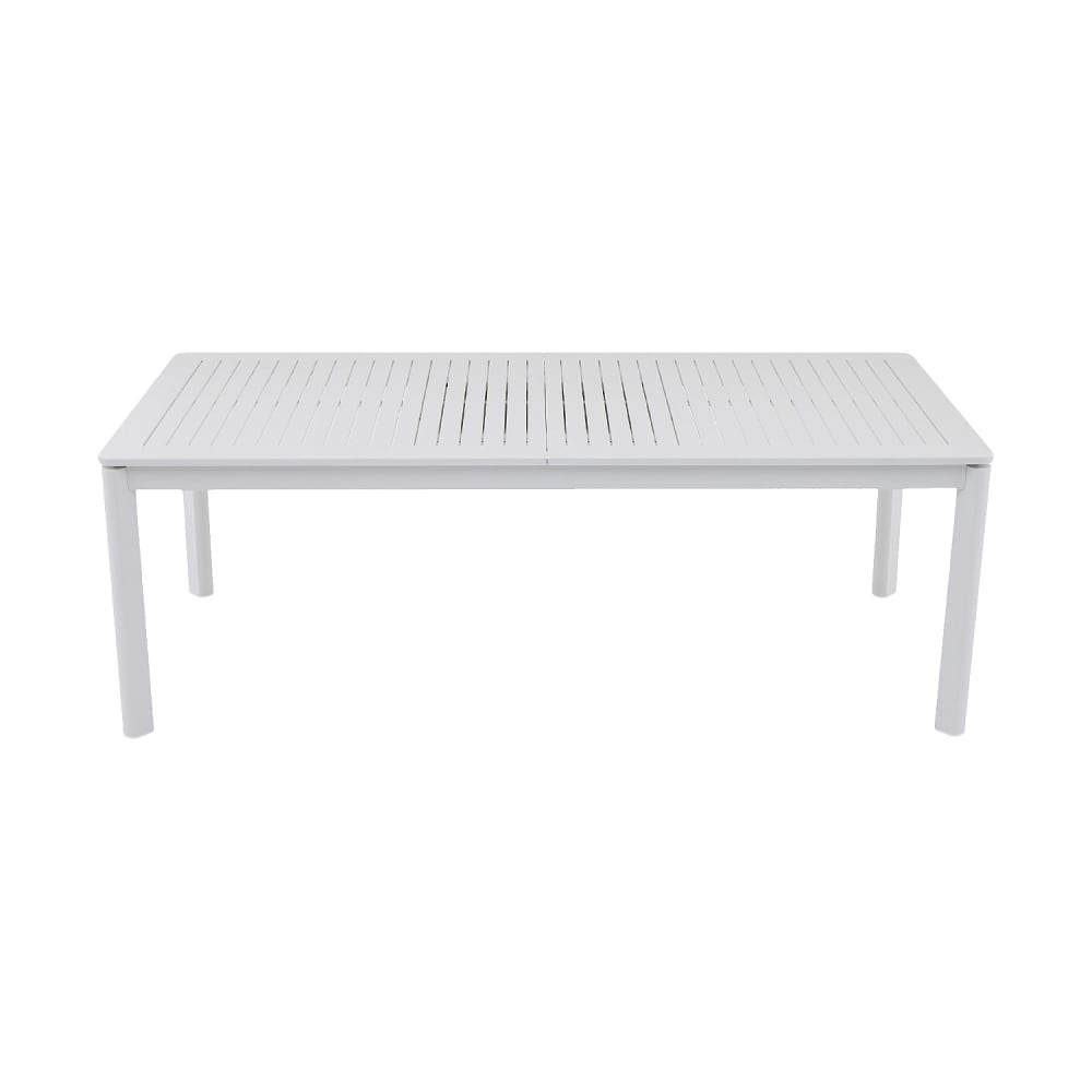 Table à manger de jardin extensible en aluminium - blanc cassé Table à manger de jardin extensible en aluminium - blanc cassé