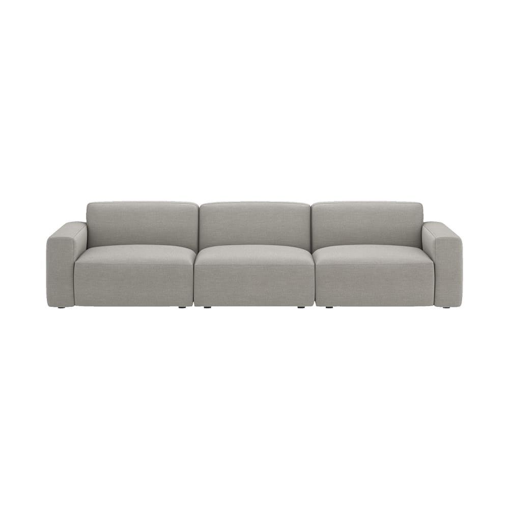 Canapé 4 places modulable en tissu - gris perle
