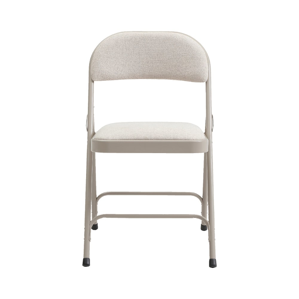 Chaise pliante en acier laqué et tissu - sable Chaise pliante en acier laqué et tissu - sable
