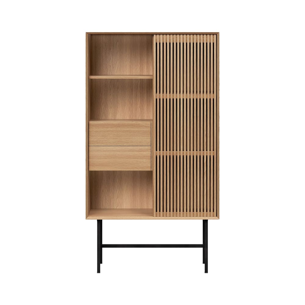 Buffet haut 1 porte et 2 tiroirs en chêne - naturel Buffet haut 1 porte et 2 tiroirs en chêne - naturel