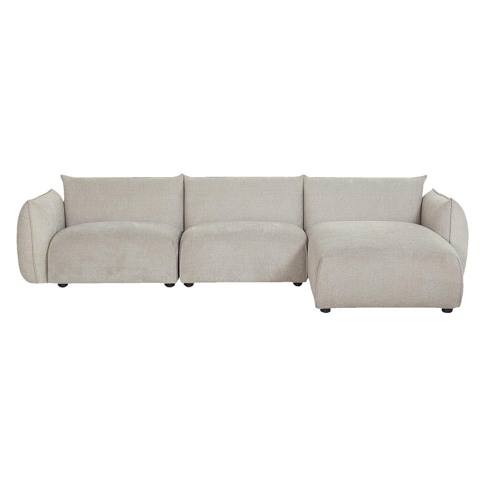 Canapé d'angle droit en tissu - gris perle Canapé d'angle droit en tissu - gris perle
