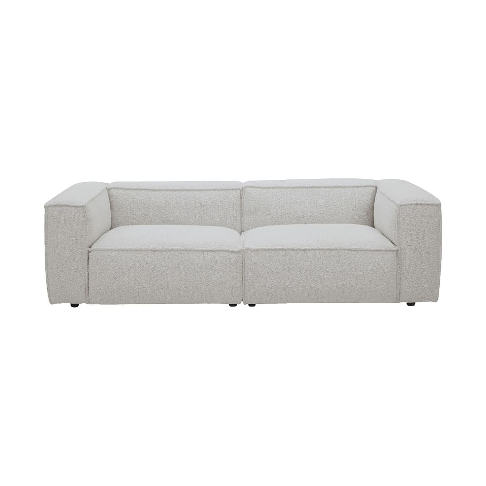 Canapé 3 places en tissu bouclette - beige mélangé Canapé 3 places en tissu bouclette - beige mélangé