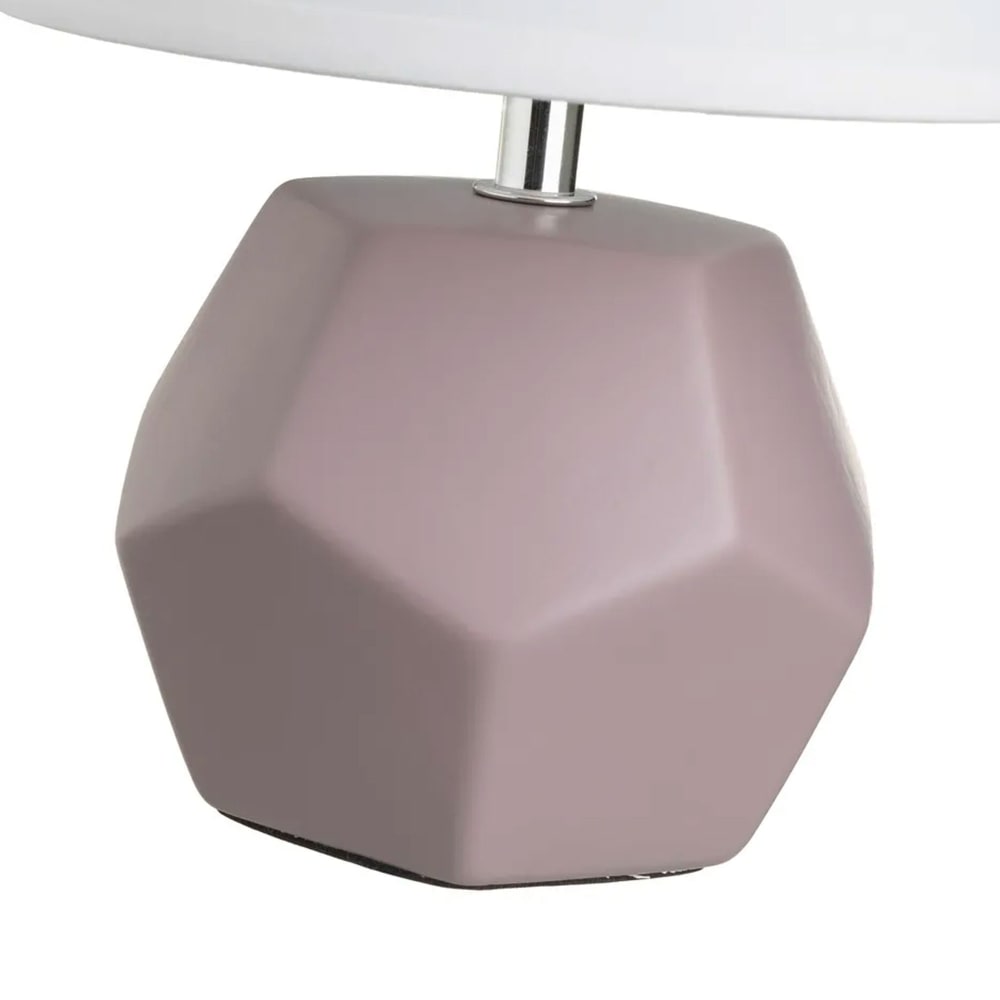 Lampe à poser céramique mauve et abat jour blanc 18x18x26cm — vue 4