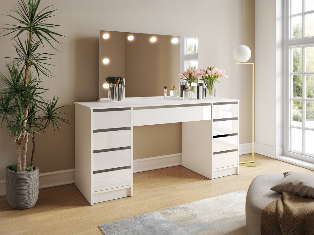 Meuble coiffeuse panneau de particule blanc Meuble coiffeuse panneau de particule blanc