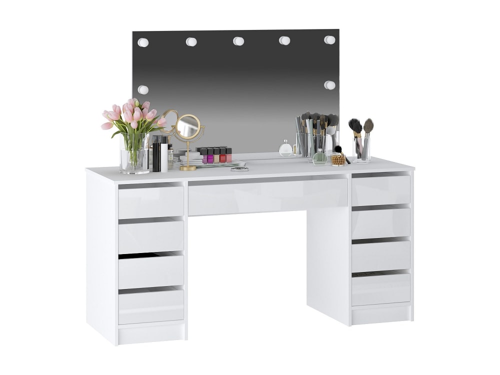Meuble coiffeuse panneau de particule blanc
