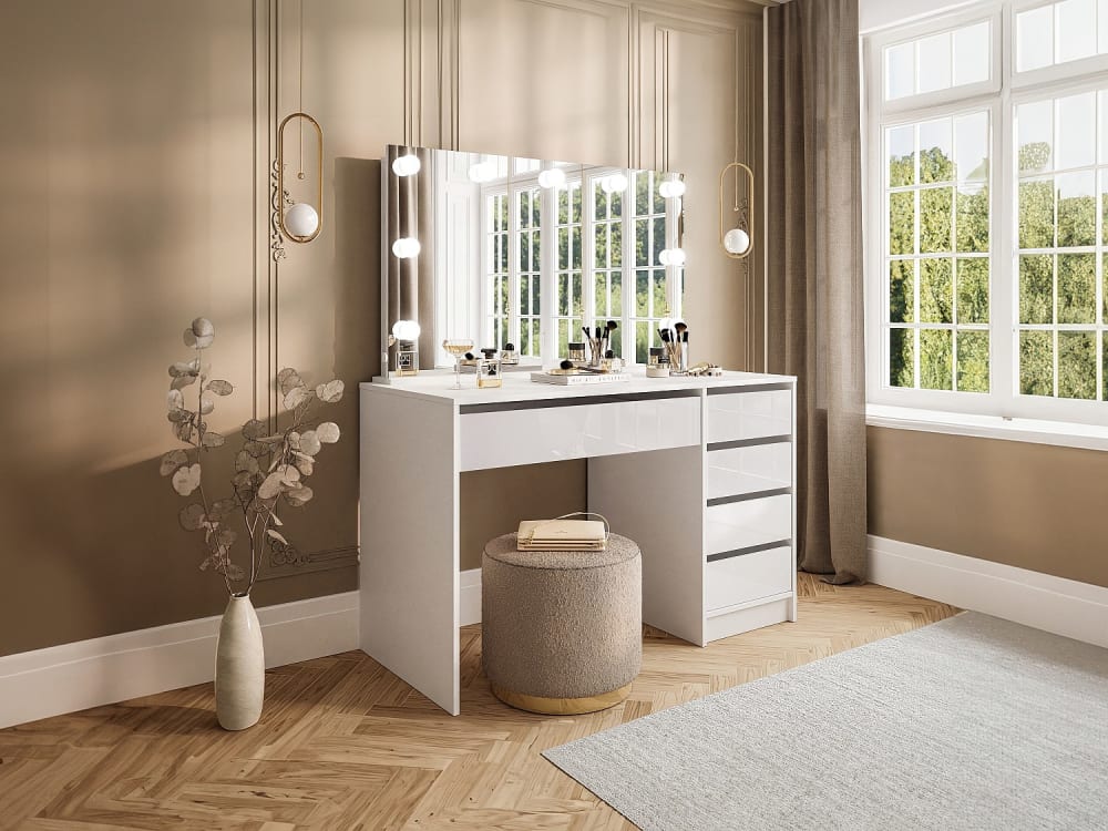 Meuble coiffeuse panneau de particule blanc Meuble coiffeuse panneau de particule blanc