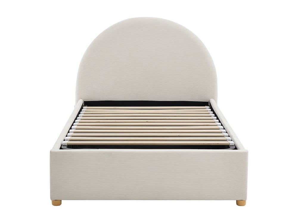 Lit coffre polyester beige 90 x 190