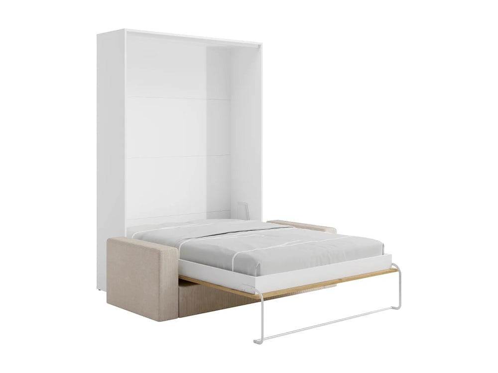 Lit escamotable panneau de particule naturel clair 140 x 200