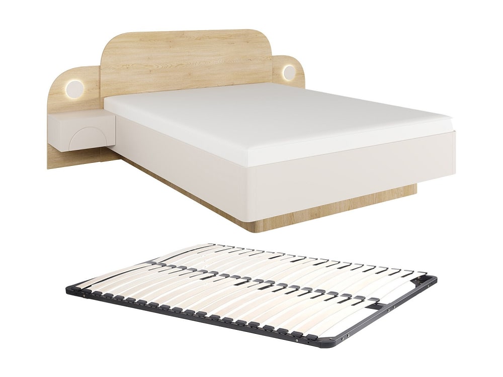 Cadre de lit panneau de particule beige 160 x 200 Cadre de lit panneau de particule beige 160 x 200