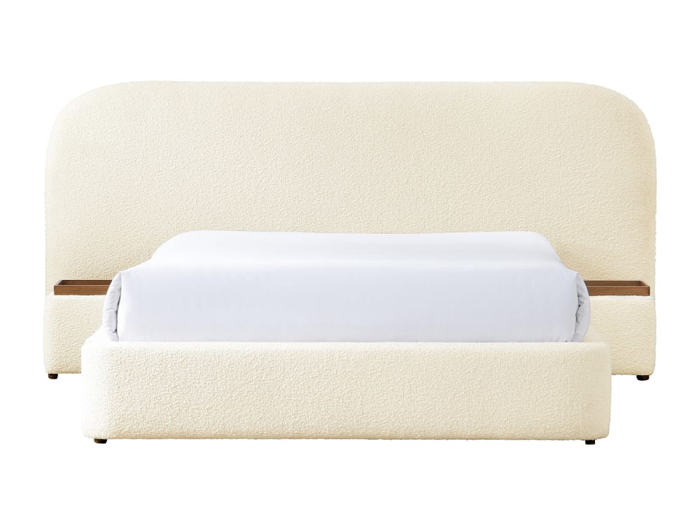 Lit coffre polyester blanc 160 x 200