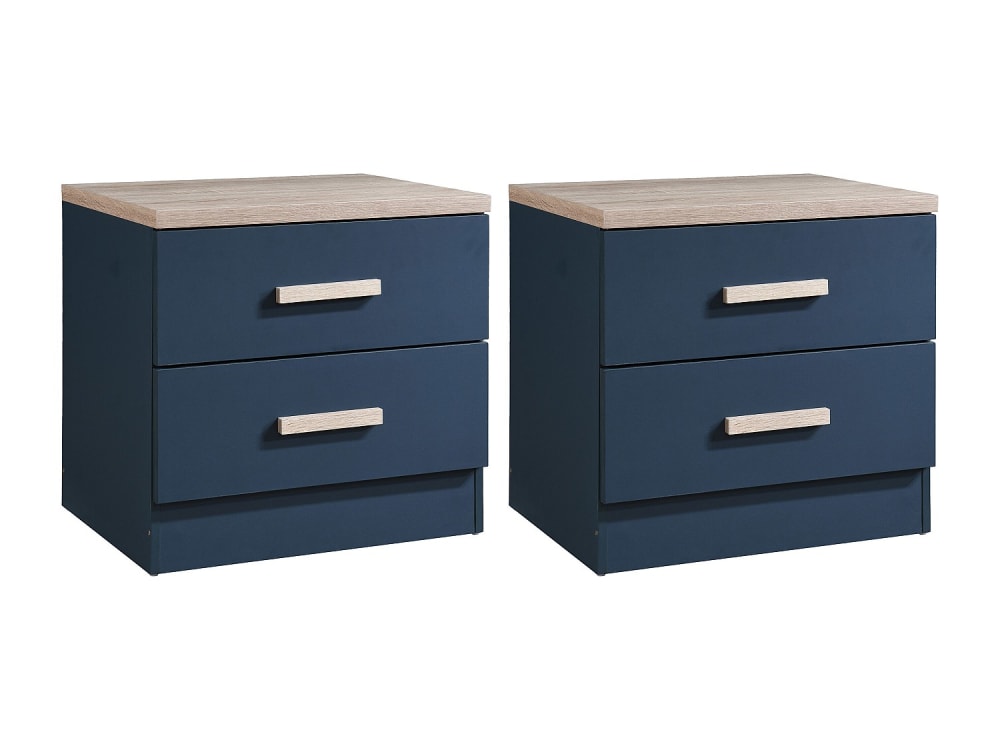 Lot de 2 tables de chevet mdf bleu