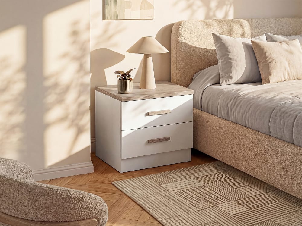 Table de chevet mdf naturel clair