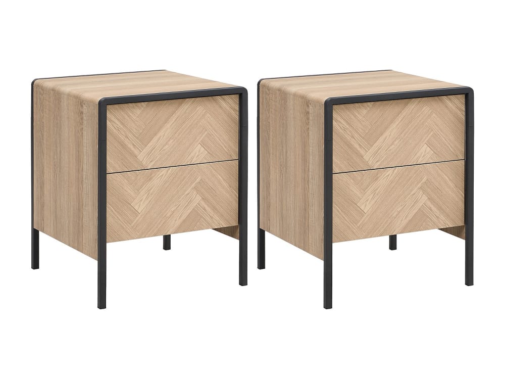 Lot de 2 tables de chevet mdf noir