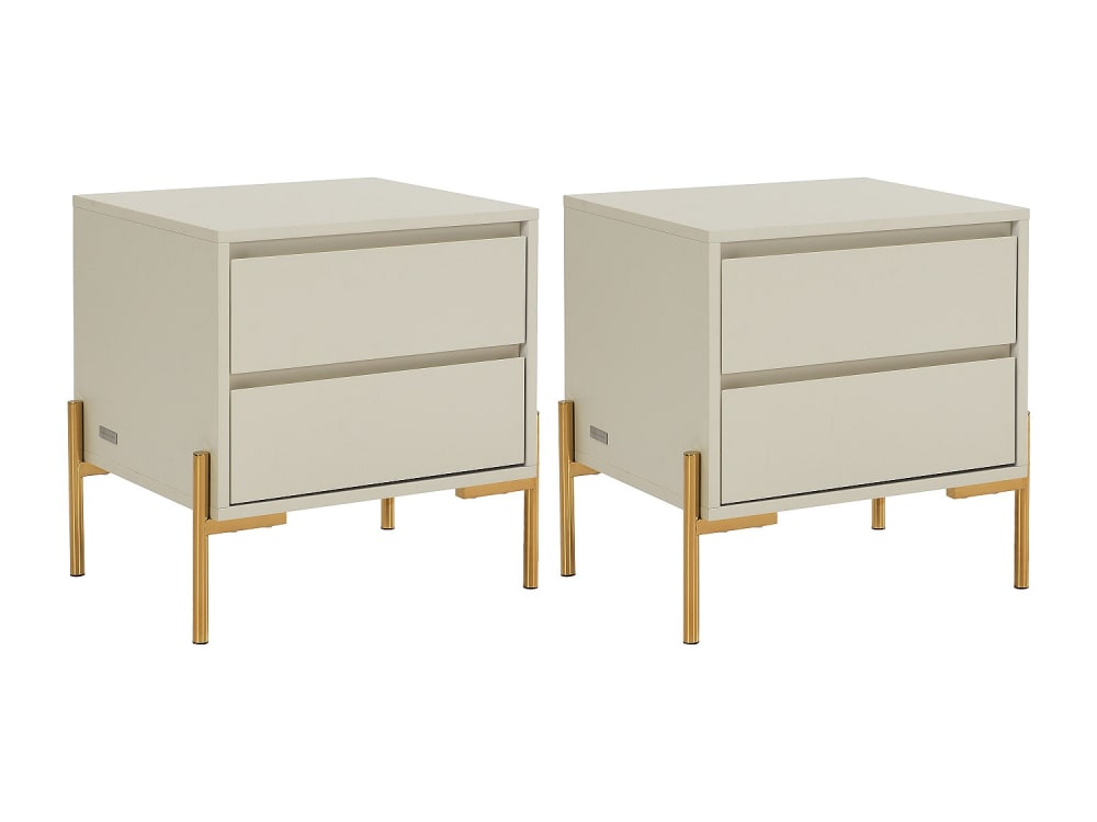 Lot de 2 tables de chevet mdf beige Lot de 2 tables de chevet mdf beige