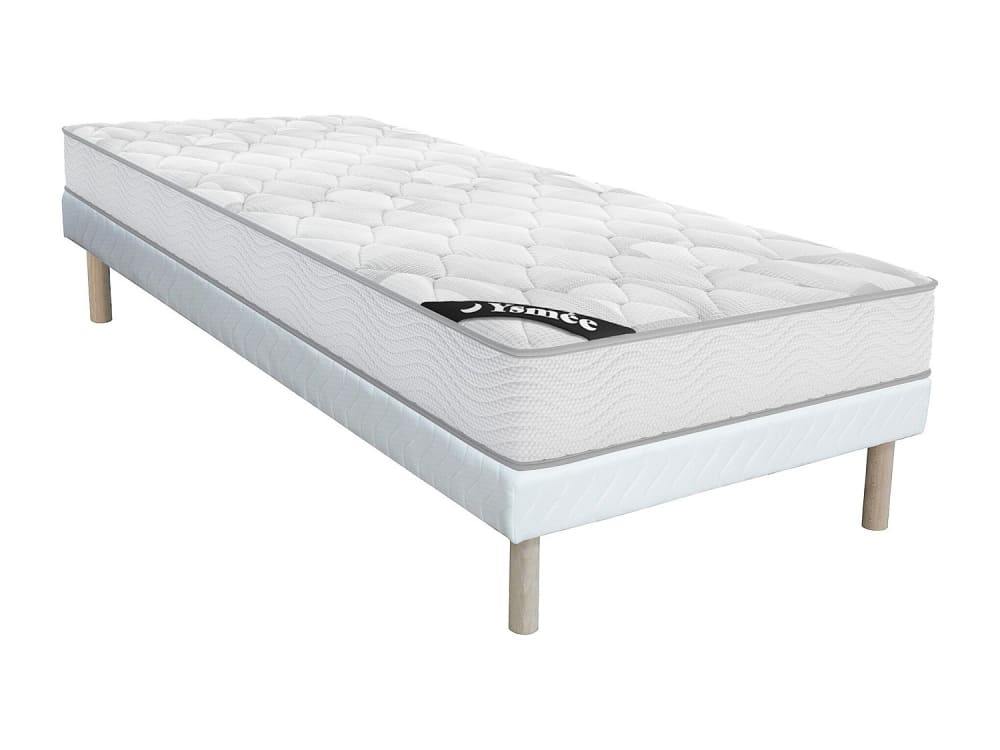 Matelas et sommier tapissier polyester blanc 90 x 190 Matelas et sommier tapissier polyester blanc 90 x 190