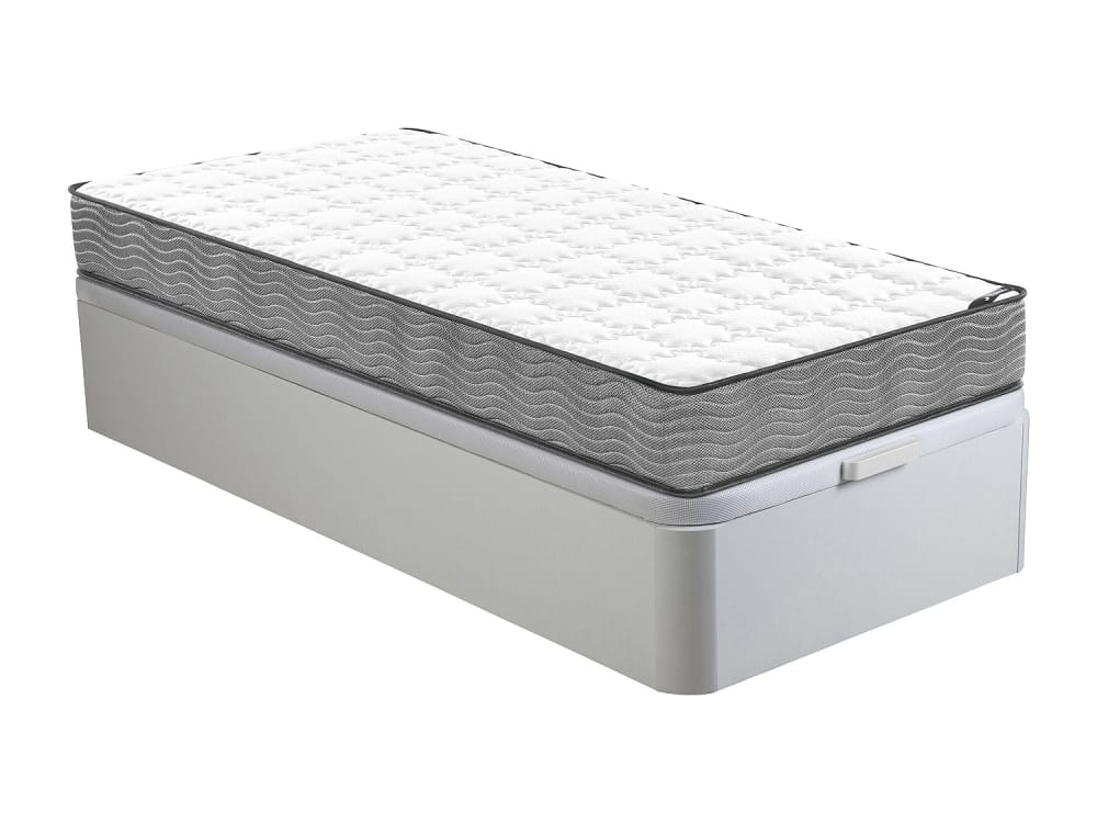 Matelas et sommier coffre mdf blanc 90 x 190