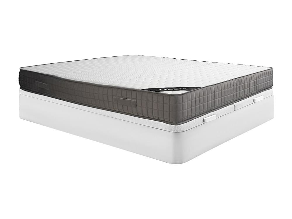 Matelas et sommier coffre mdf blanc 180 x 200 (super king size bed)