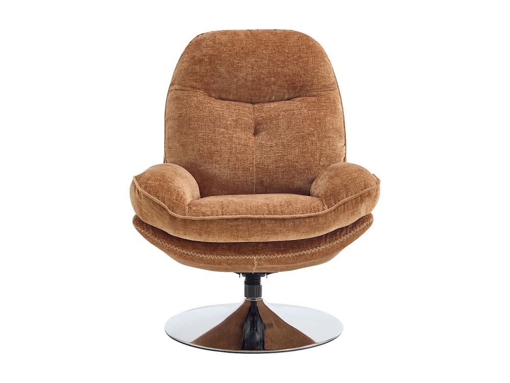 Fauteuil droit polyester jaune moutarde