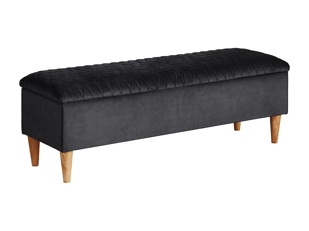 Banc velours gris anthracite