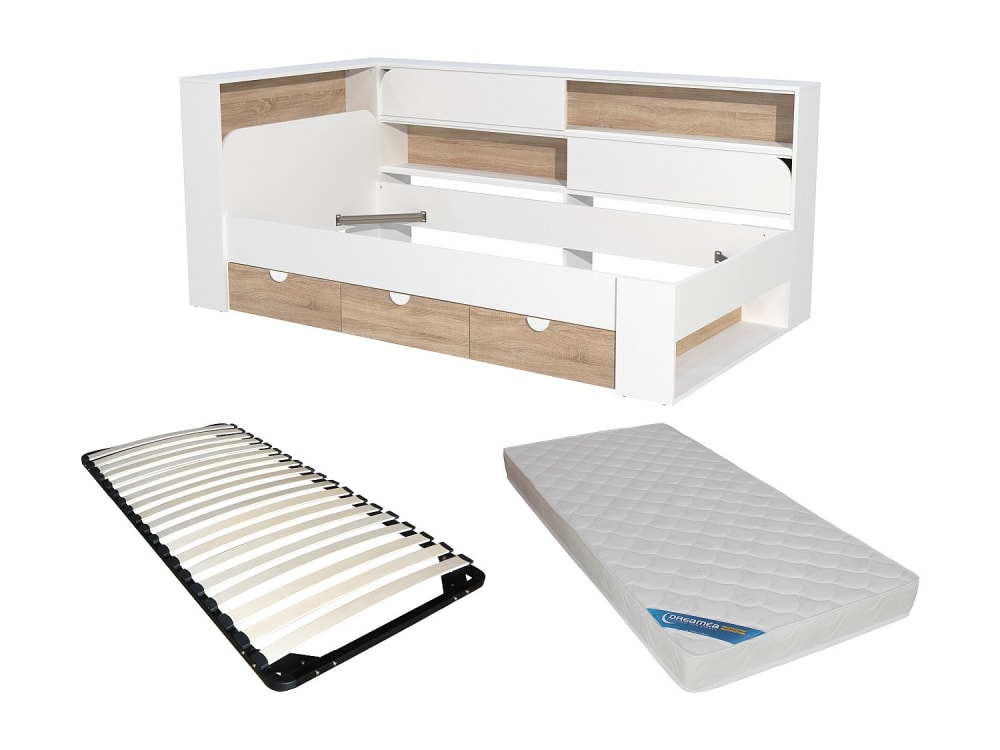 Cadre de lit panneau de particule naturel clair 90 x 190 Cadre de lit panneau de particule naturel clair 90 x 190