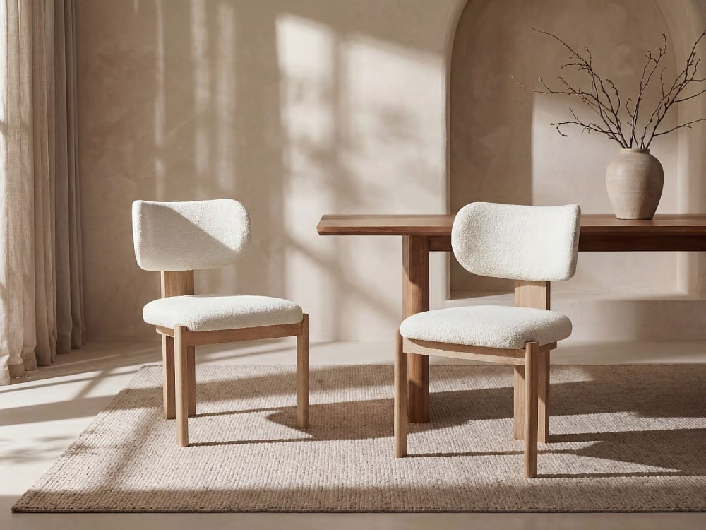 Lot de 6 chaises bois blanc