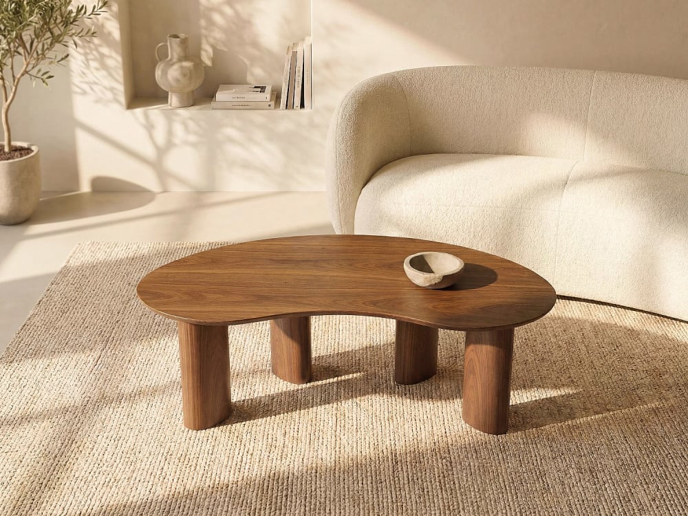 Table basse mdf naturel foncé