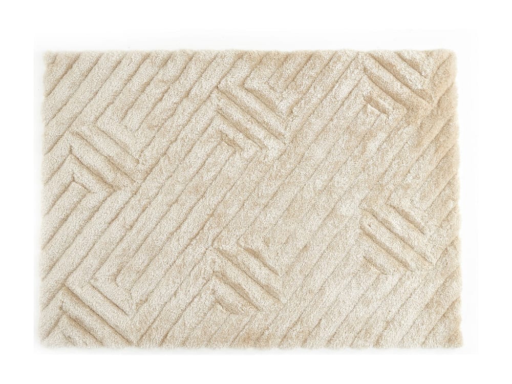 Tapis de salon polyester crème 160x230 cm