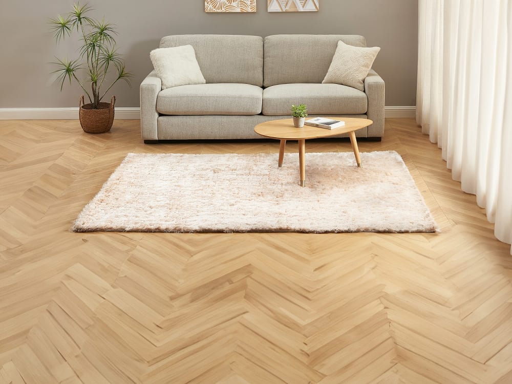 Tapis de salon polyester beige 140x200 cm — vue 3