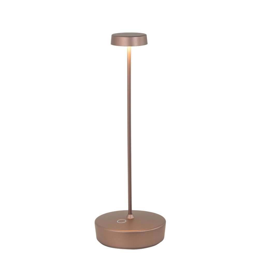 lampara de mesa led regulable en bronce mate recargable