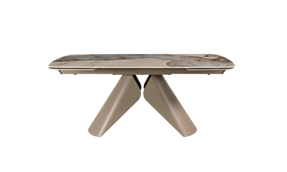 GEESE HOME Ausziehbarer Esstisch 180/260×100, Keramikplatte Taupe Keramik